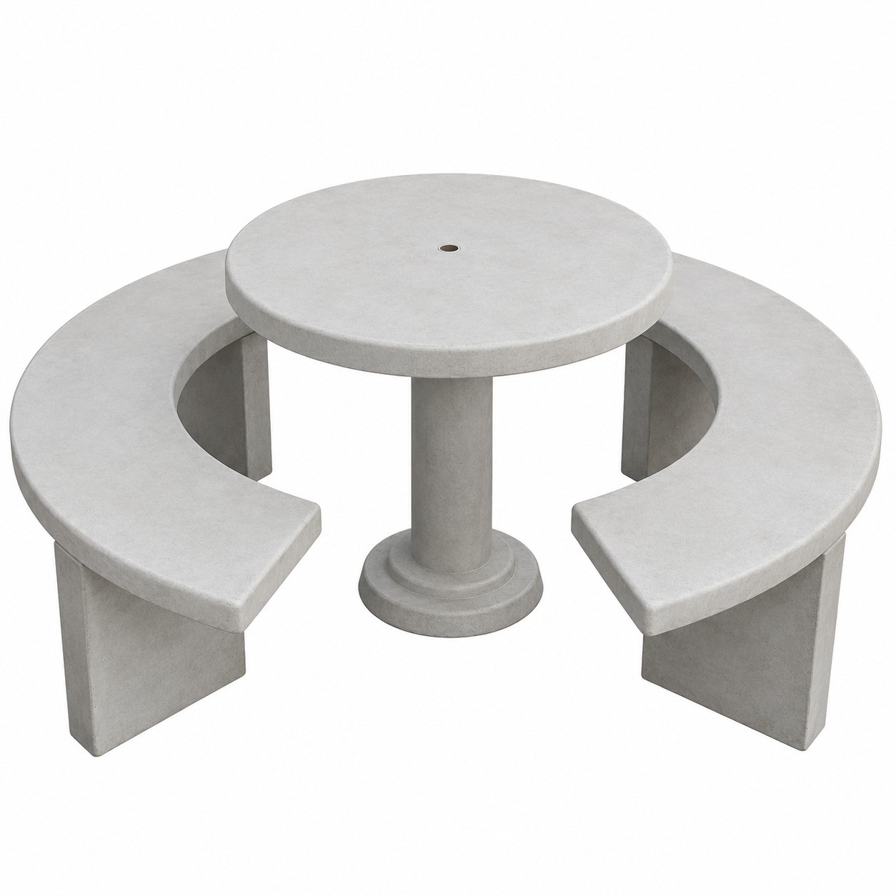 Mesa com banco meia lua